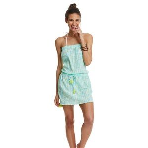 Vineyard Vines Shells Allover Print Blue & Green Swim Coverup Size Medium.